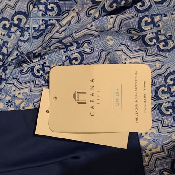 NWT Cabana Life Long Tunic with 3/4 sleeves in Blue, Size Small - Picture 6 of 7